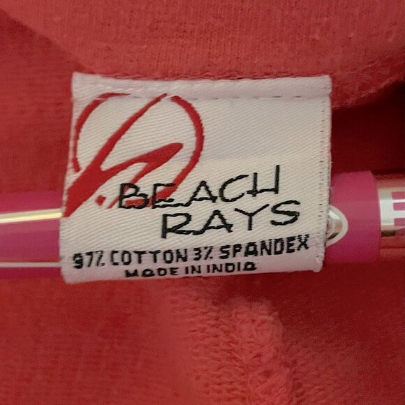 Beach Rays Pink Flare Lounge Pants with Rough Hem and Folding Waistband. Size M. - Picture 4 of 6